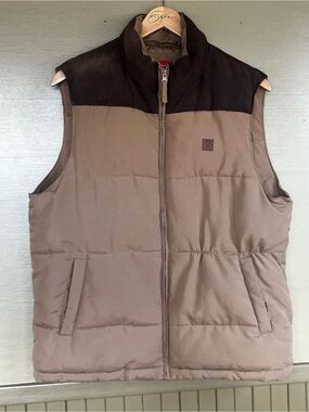 Coleman Quilted Brown Puffer Vest  Camping Outdoors Medium